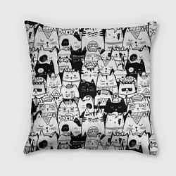 Подушка квадратная Котики, цвет: 3D-принт