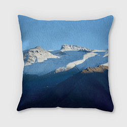 Подушка квадратная Снежные горы, цвет: 3D-принт