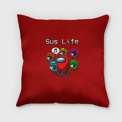 Подушка квадратная Sus Life, цвет: 3D-принт