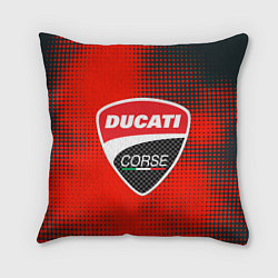 Подушка квадратная Ducati Corse logo, цвет: 3D-принт