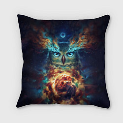 Подушка квадратная Сова Космос, цвет: 3D-принт