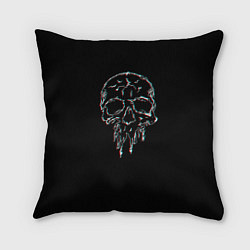 Подушка квадратная Skull Glitch, цвет: 3D-принт