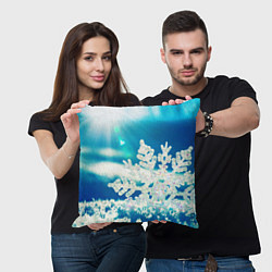 Подушка квадратная Снег, цвет: 3D-принт — фото 2