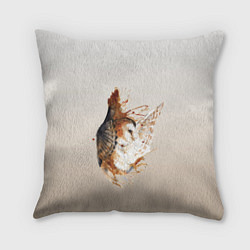 Подушка квадратная Летящая сова рисунок, цвет: 3D-принт