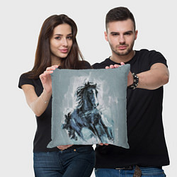 Подушка квадратная Нарисованный конь, цвет: 3D-принт — фото 2
