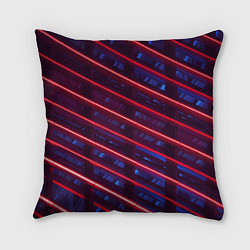 Подушка квадратная Неоновые полосы, цвет: 3D-принт