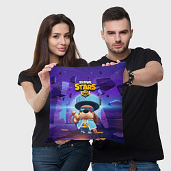 Подушка квадратная Генерал Гавс brawl stars, цвет: 3D-принт — фото 2