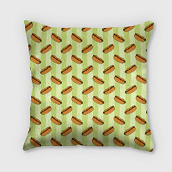 Подушка квадратная Хотдог, цвет: 3D-принт