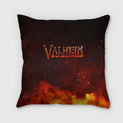 Подушка квадратная Valheim огненный лого