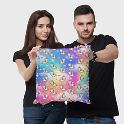 Подушка квадратная Пони единорог в облаках, цвет: 3D-принт — фото 2