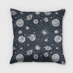 Подушка квадратная Звезды, планеты и созвездия, цвет: 3D-принт