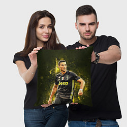 Подушка квадратная Cristiano Ronaldo Juventus, цвет: 3D-принт — фото 2