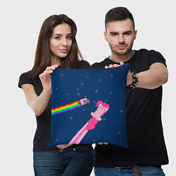 Подушка квадратная Nyan cat x Pony, цвет: 3D-принт — фото 2