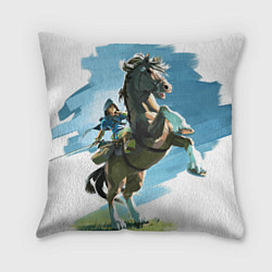 Подушка квадратная Линк на коне, цвет: 3D-принт