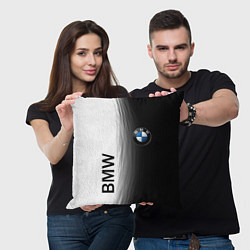 Подушка квадратная Black and White BMW, цвет: 3D-принт — фото 2