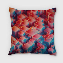 Подушка квадратная Неоновая пара, цвет: 3D-принт