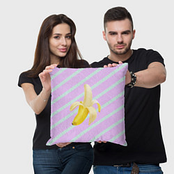 Подушка квадратная Банан графический фон, цвет: 3D-принт — фото 2
