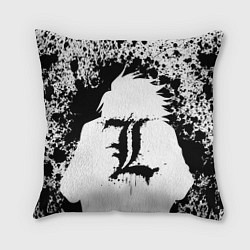 Подушка квадратная Death Note черная краска