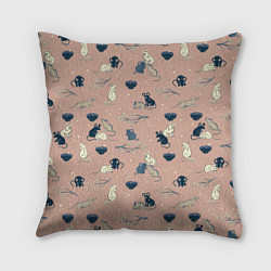 Подушка квадратная Мышки в японском стиле