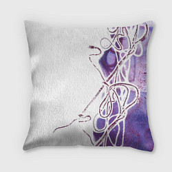 Подушка квадратная Фиолетовые нити, цвет: 3D-принт