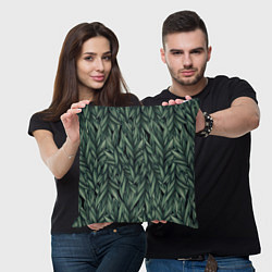 Подушка квадратная Листья, цвет: 3D-принт — фото 2