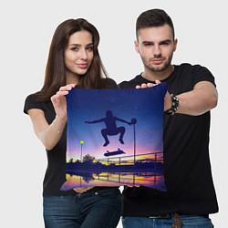 Подушка квадратная Skateboarding, цвет: 3D-принт — фото 2