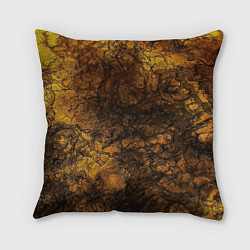 Подушка квадратная Желто-черная текстура камня, цвет: 3D-принт
