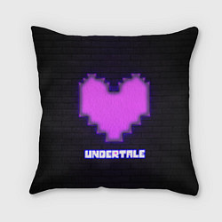 Подушка квадратная UNDERTALE PURPLE HEART, цвет: 3D-принт