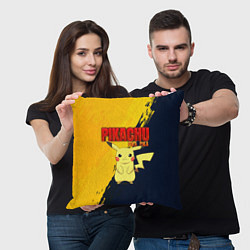 Подушка квадратная PIKACHU PIKA PIKA ПИКАЧУ, цвет: 3D-принт — фото 2