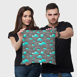 Подушка квадратная Алмазы, цвет: 3D-принт — фото 2