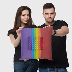 Подушка квадратная ПОП ИТ ПОЛОСЫ, цвет: 3D-принт — фото 2