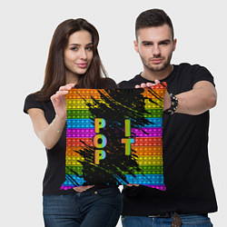 Подушка квадратная ПОП ИТ POP IT АНТИСТРЕСС, цвет: 3D-принт — фото 2