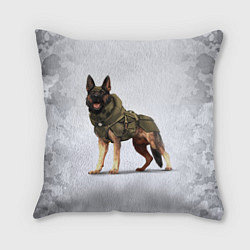 Подушка квадратная Служебная собака К9 K9, цвет: 3D-принт