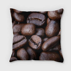 Подушка квадратная Кофейные зёрна, цвет: 3D-принт