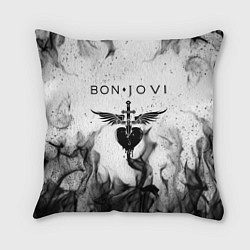 Подушка квадратная BON JOVI HEART СЕРДЦЕ, цвет: 3D-принт