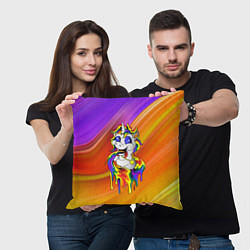 Подушка квадратная Единорог Unicorn Rainbow Z, цвет: 3D-принт — фото 2