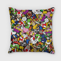 Подушка квадратная Mario ALLSTARS, цвет: 3D-принт