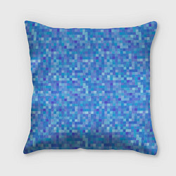 Подушка квадратная Голубая пиксель абстракция