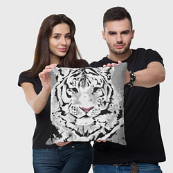 Подушка квадратная Белый снежный тигр, цвет: 3D-принт — фото 2