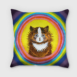 Подушка квадратная Радужный кот Луиса Уэйна, цвет: 3D-принт