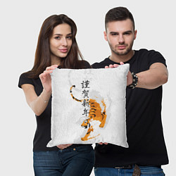 Подушка квадратная Китайский тигр, цвет: 3D-принт — фото 2