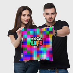 Подушка квадратная Toca Life: Pixels, цвет: 3D-принт — фото 2