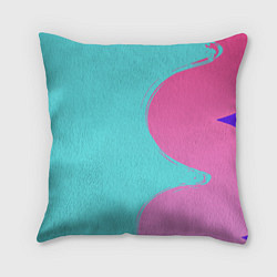 Подушка квадратная Розово-голубой градиент, цвет: 3D-принт