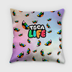 Подушка квадратная Toca Life: Smile Logo, цвет: 3D-принт