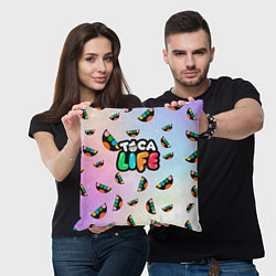 Подушка квадратная Toca Life: Smile Logo, цвет: 3D-принт — фото 2