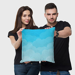 Подушка квадратная Голубые облака, цвет: 3D-принт — фото 2