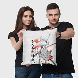 Подушка квадратная Rurouni Kenshin - Бродяга Кэнсин, цвет: 3D-принт — фото 2