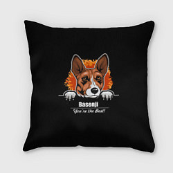 Подушка квадратная Басенджи Basenji, цвет: 3D-принт