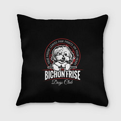 Подушка квадратная Бишон Фризе Bichon Frize, цвет: 3D-принт