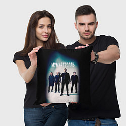 Подушка квадратная Состав группы Мумий Тролль, цвет: 3D-принт — фото 2